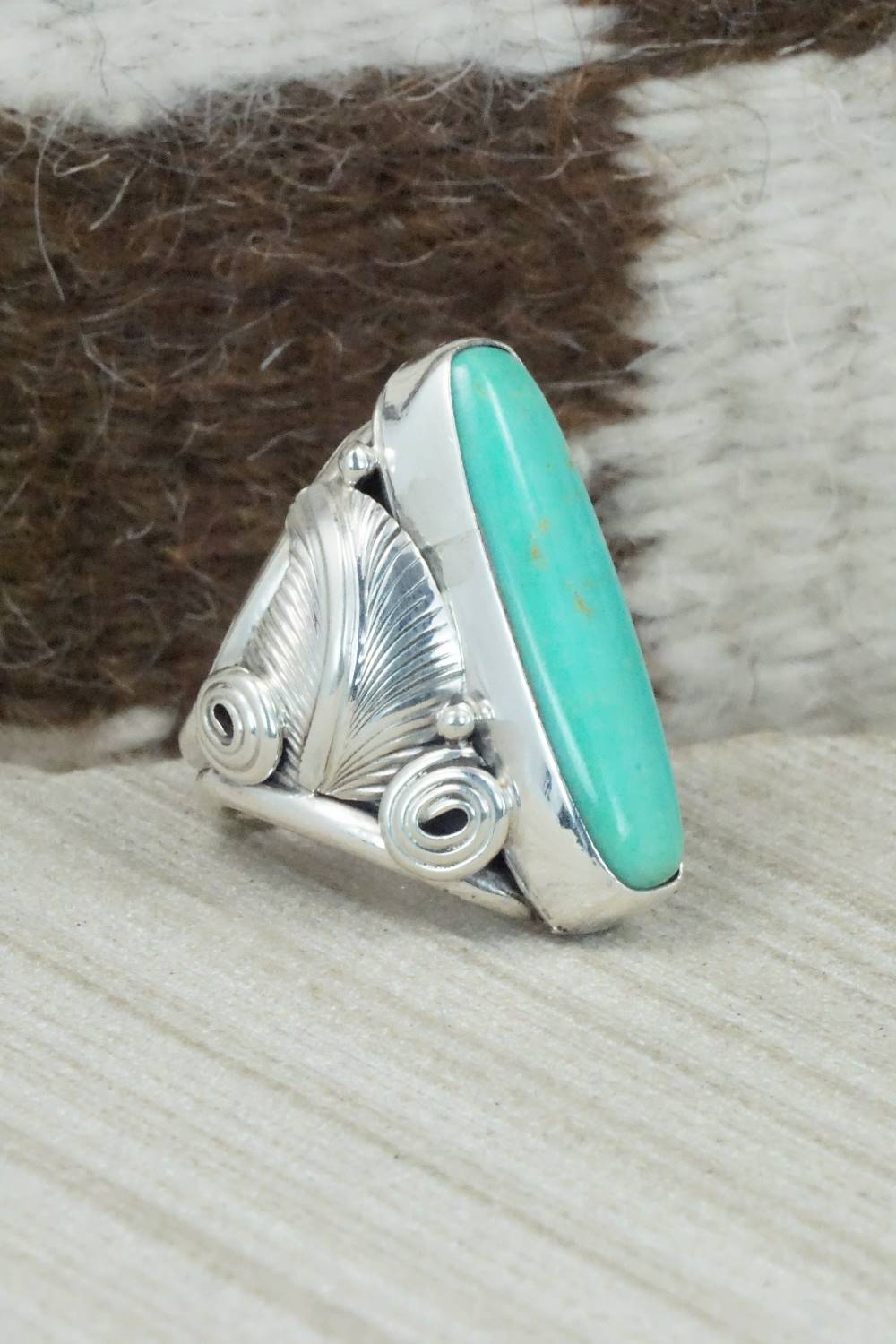 Turquoise & Sterling Silver Ring - Darrell Morgan - Size 7