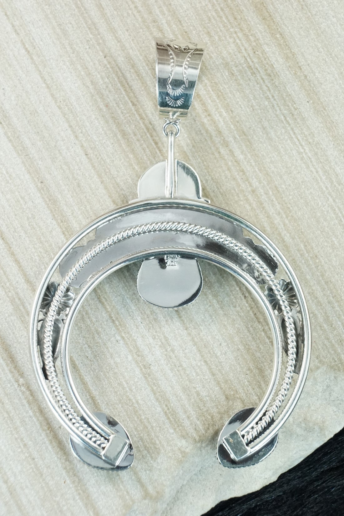 Turquoise, Spiny Oyster and Sterling Silver Pendant - Derrick Gordon