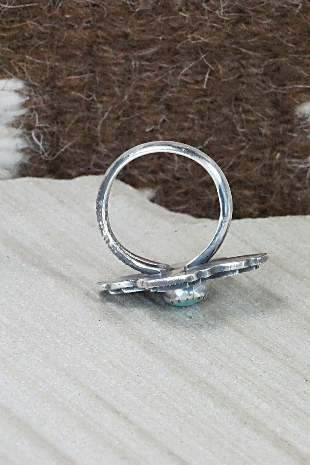 Turquoise & Sterling Silver Ring - Alice Rose Saunders - Size 6.75
