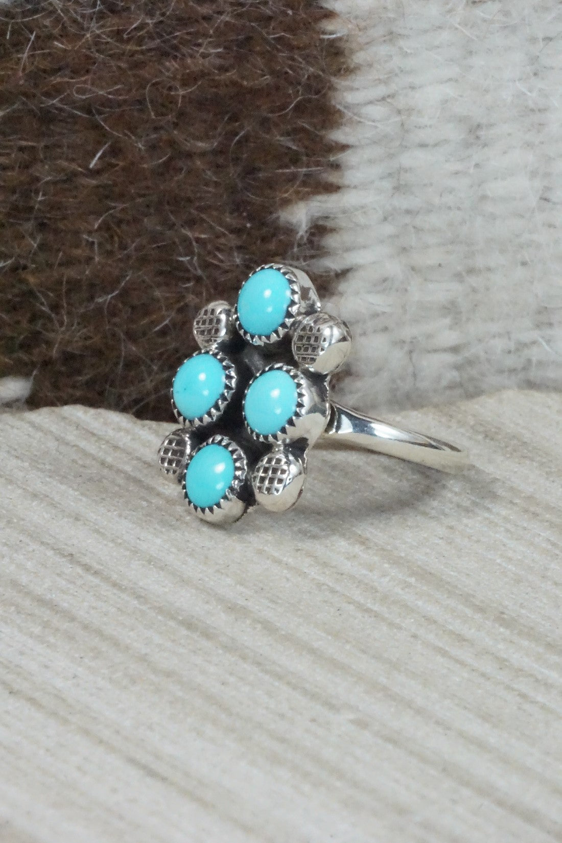 Turquoise & Sterling Silver Ring - Priscilla Reeder - Size 8