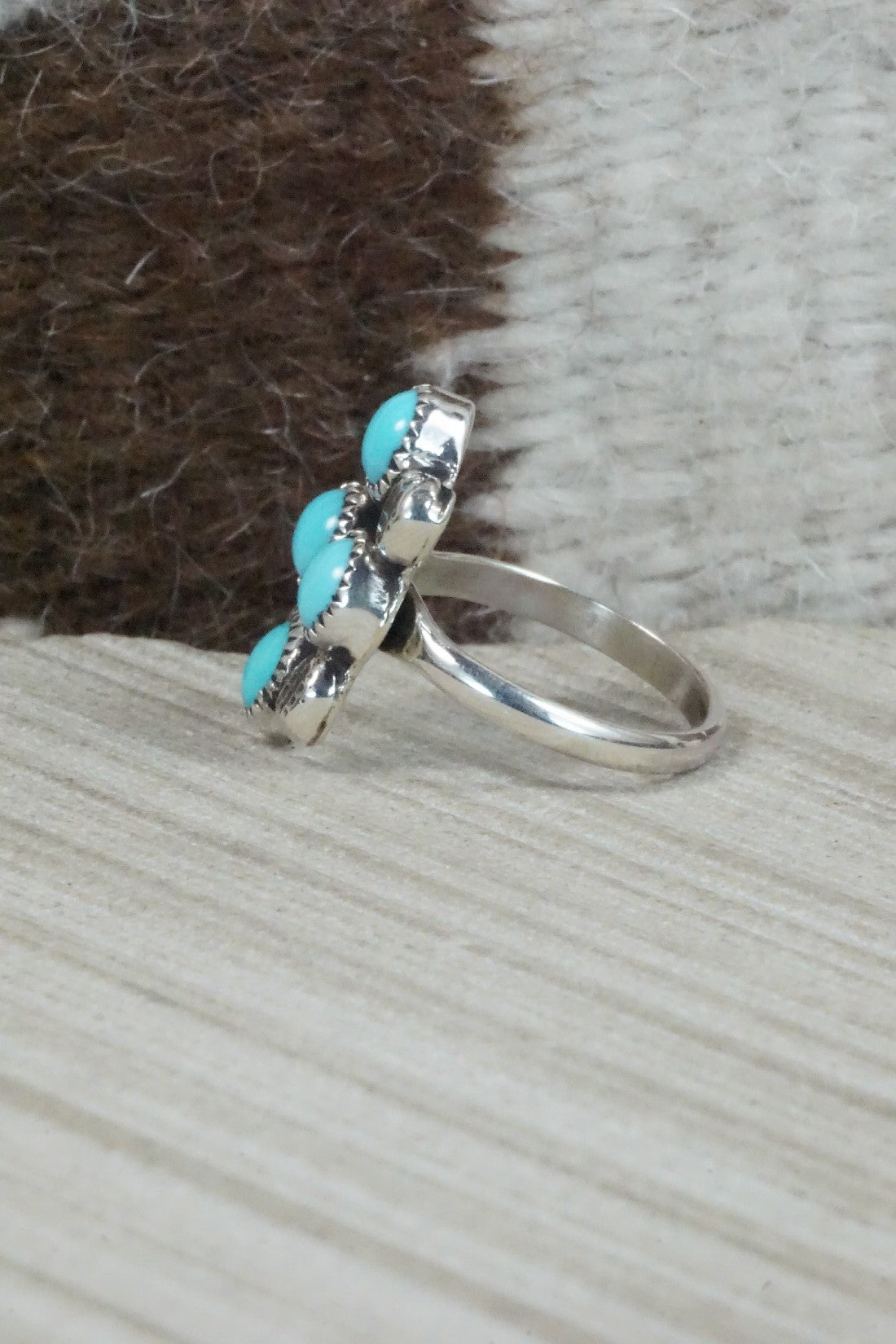 Turquoise & Sterling Silver Ring - Priscilla Reeder - Size 8