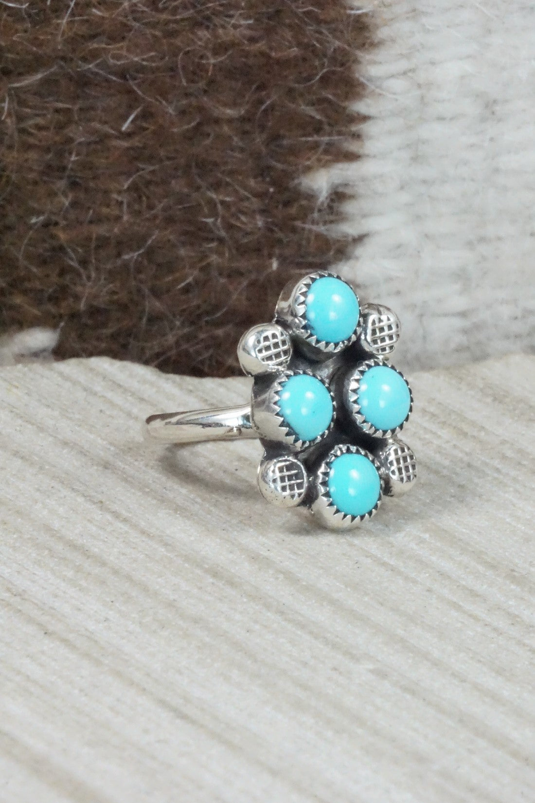 Turquoise & Sterling Silver Ring - Priscilla Reeder - Size 8