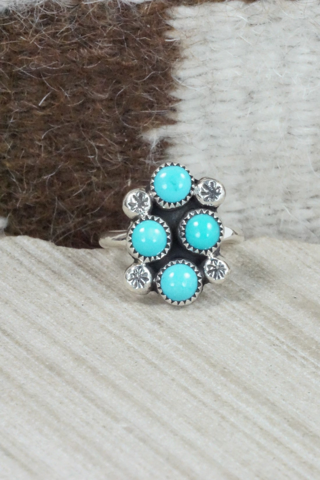 Turquoise & Sterling Silver Ring - Priscilla Reeder - Size 9.25