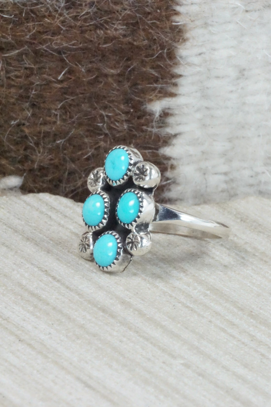 Turquoise & Sterling Silver Ring - Priscilla Reeder - Size 9.25