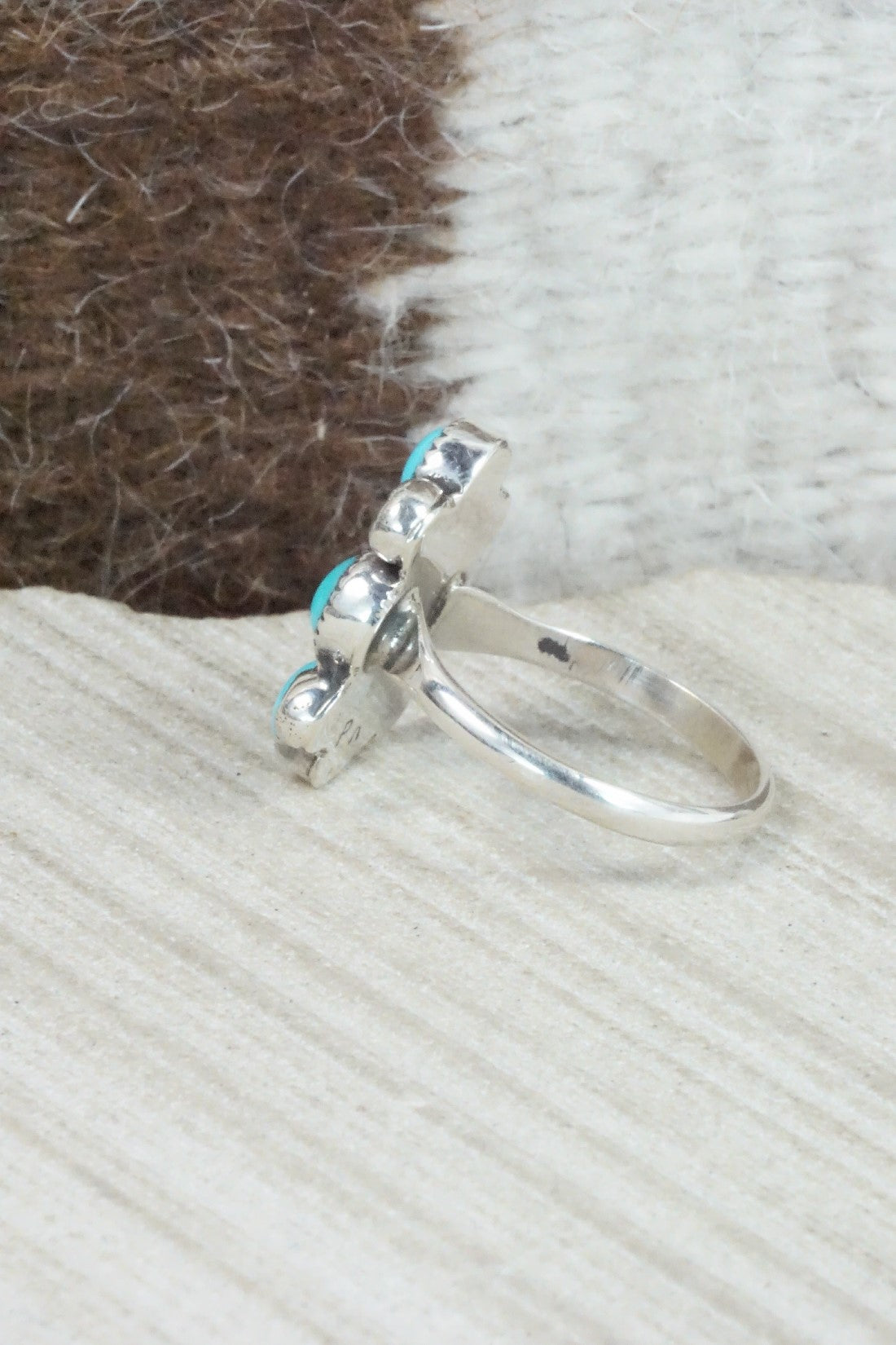 Turquoise & Sterling Silver Ring - Priscilla Reeder - Size 9.25