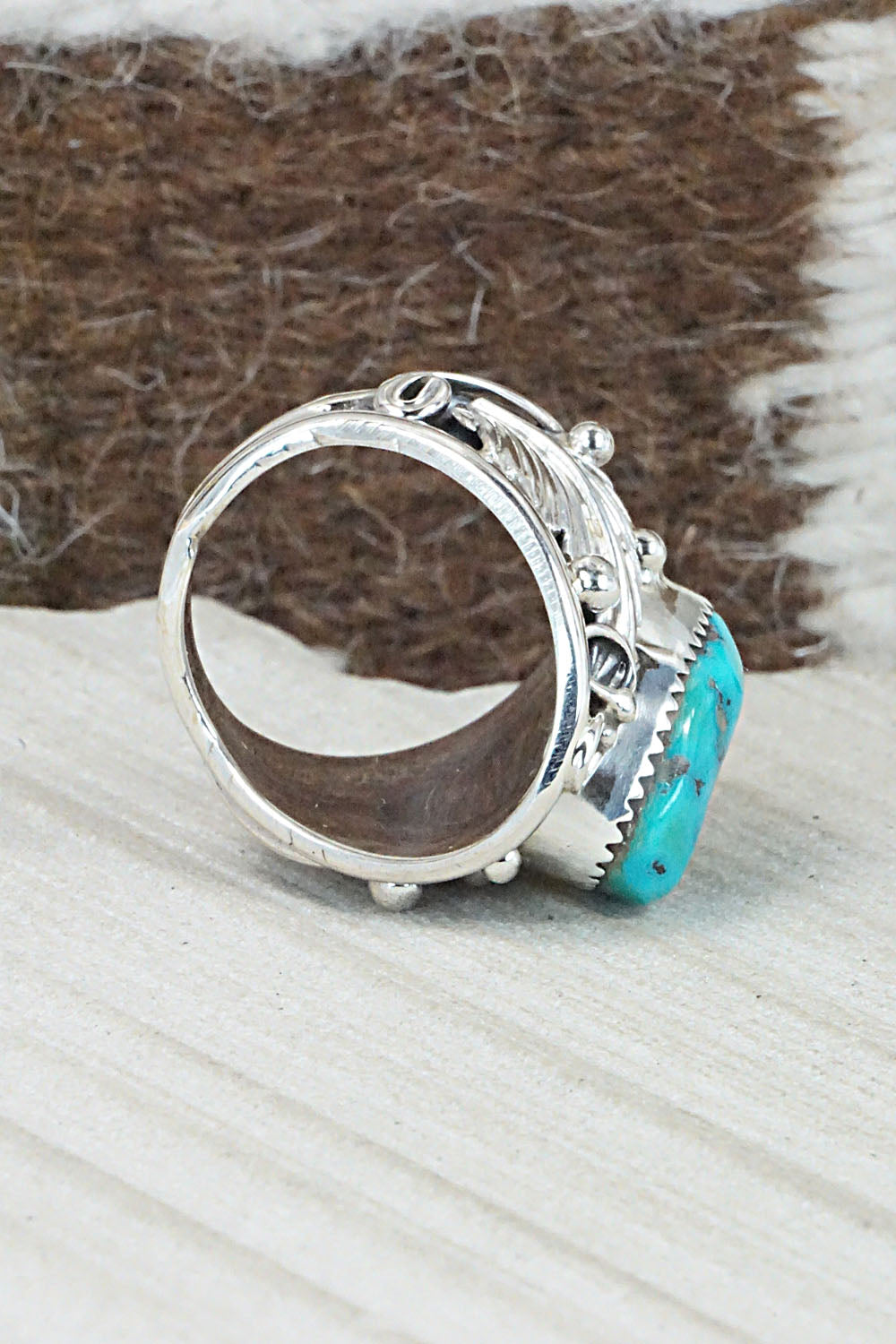 Turquoise & Sterling Silver Ring - Jeannette Saunders - Size 10