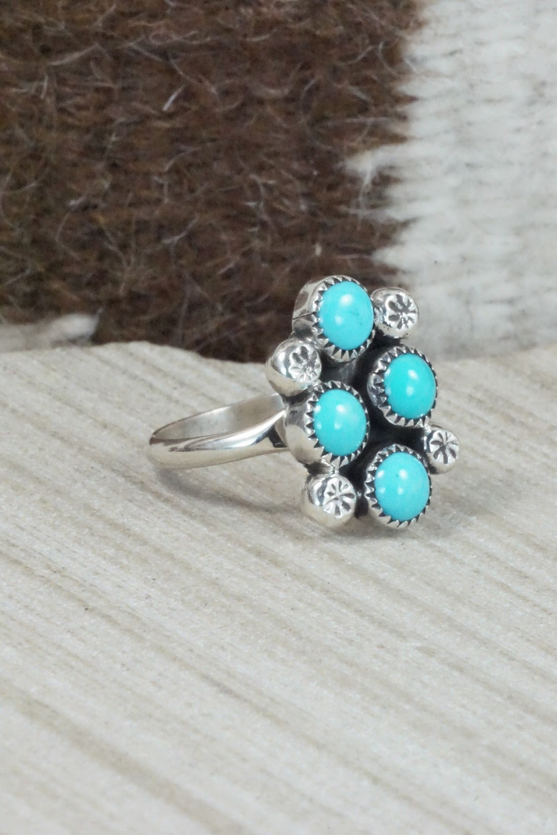 Turquoise & Sterling Silver Ring - Priscilla Reeder - Size 9.25