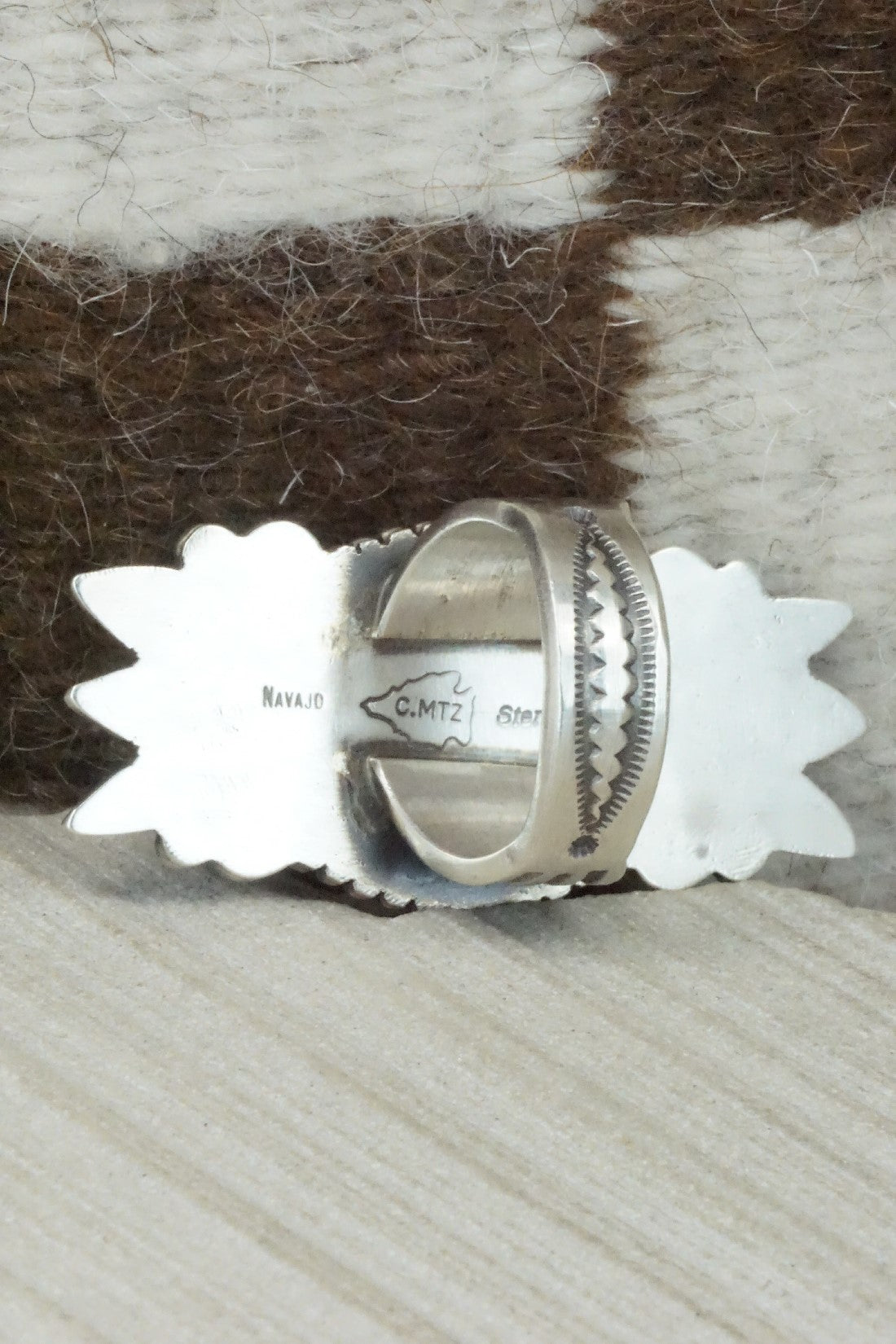 Turquoise & Sterling Silver Ring - Calvin Martinez - Size 8