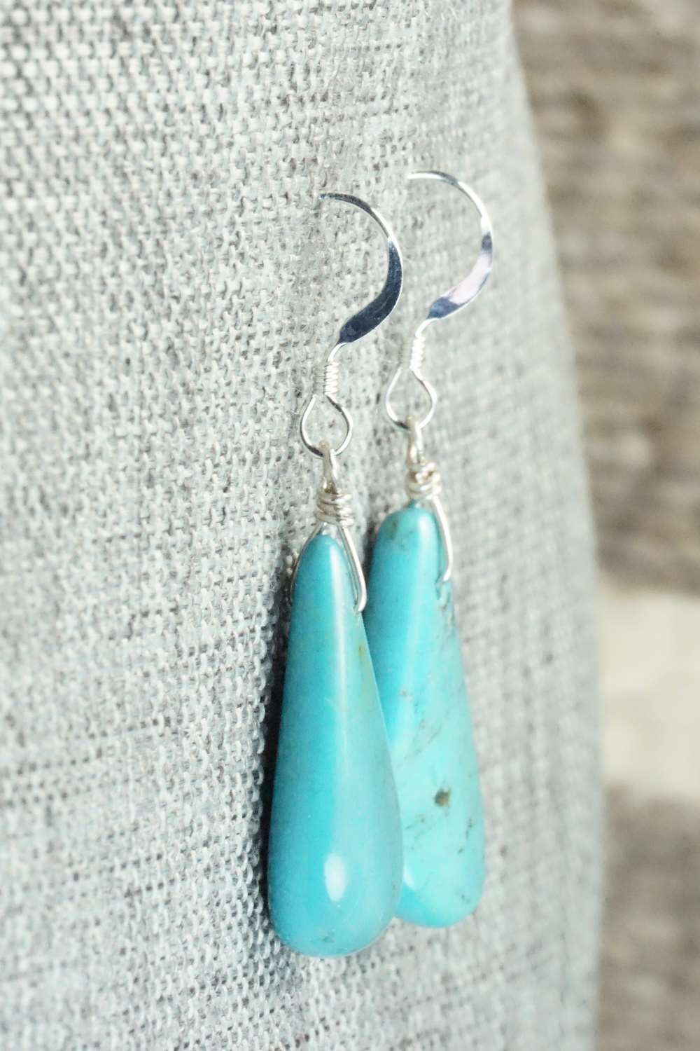 Turquoise & Sterling Silver Earrings - Navajo