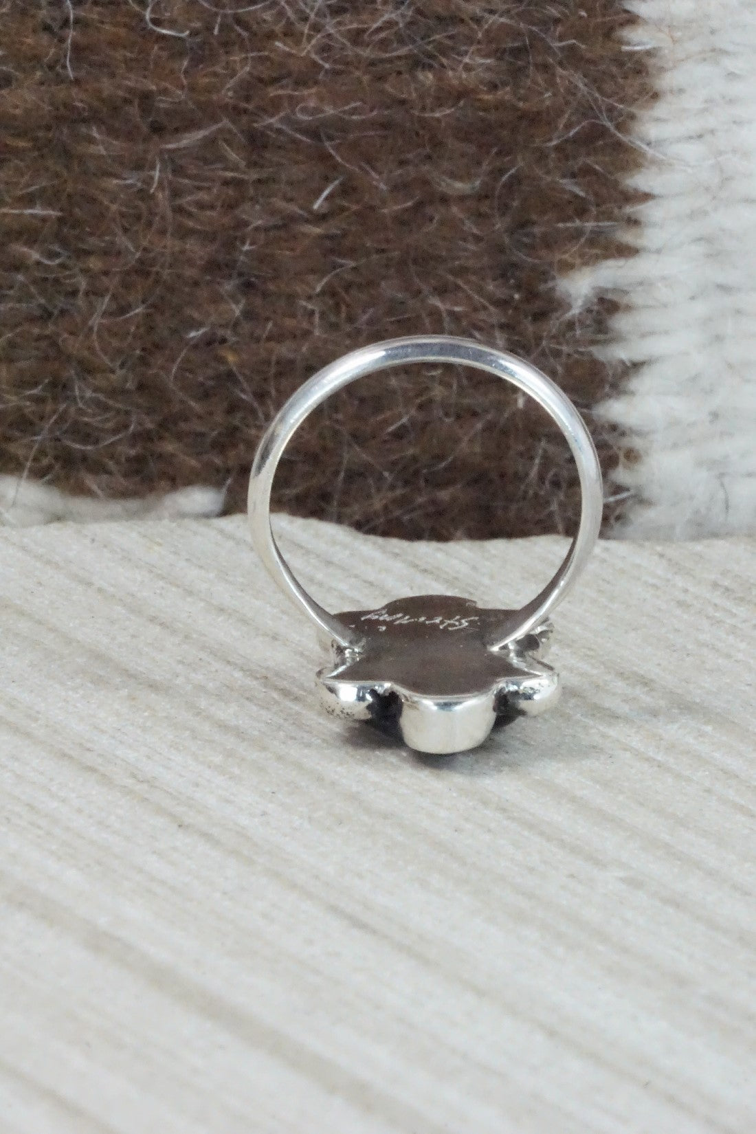 Onyx & Sterling Silver Ring - Priscilla Reeder - Size 8.25