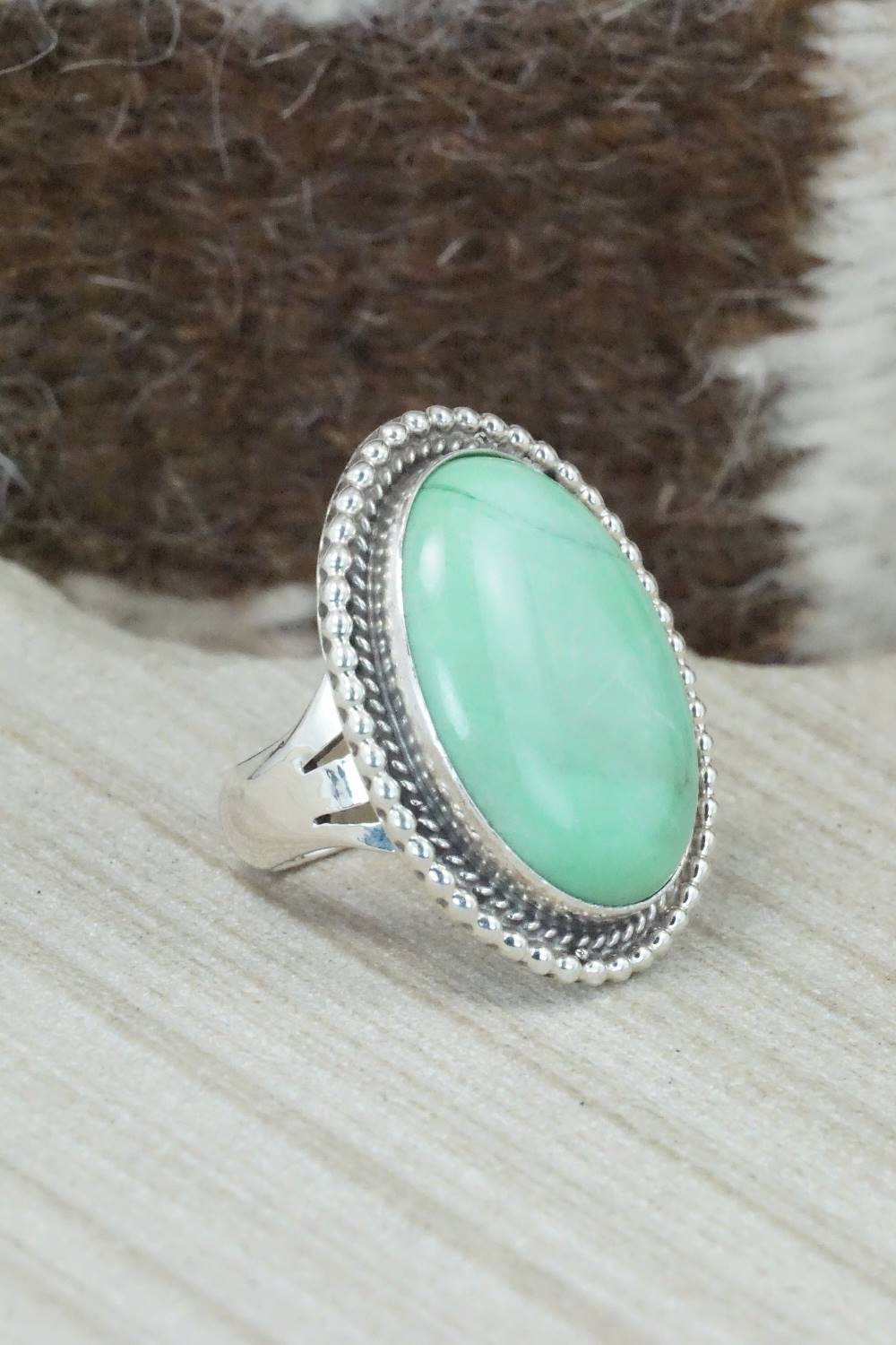 Turquoise & Sterling Silver Ring - Samuel Yellowhair - Size 5.75