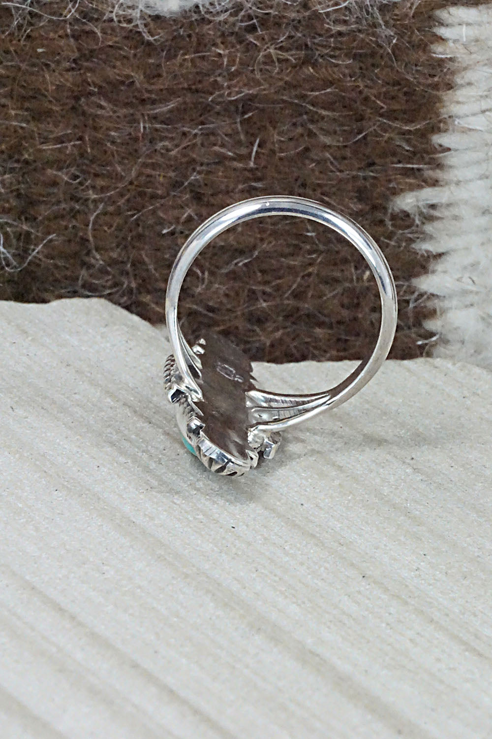 Turquoise & Sterling Silver Ring - Daniel Benally - Size 10