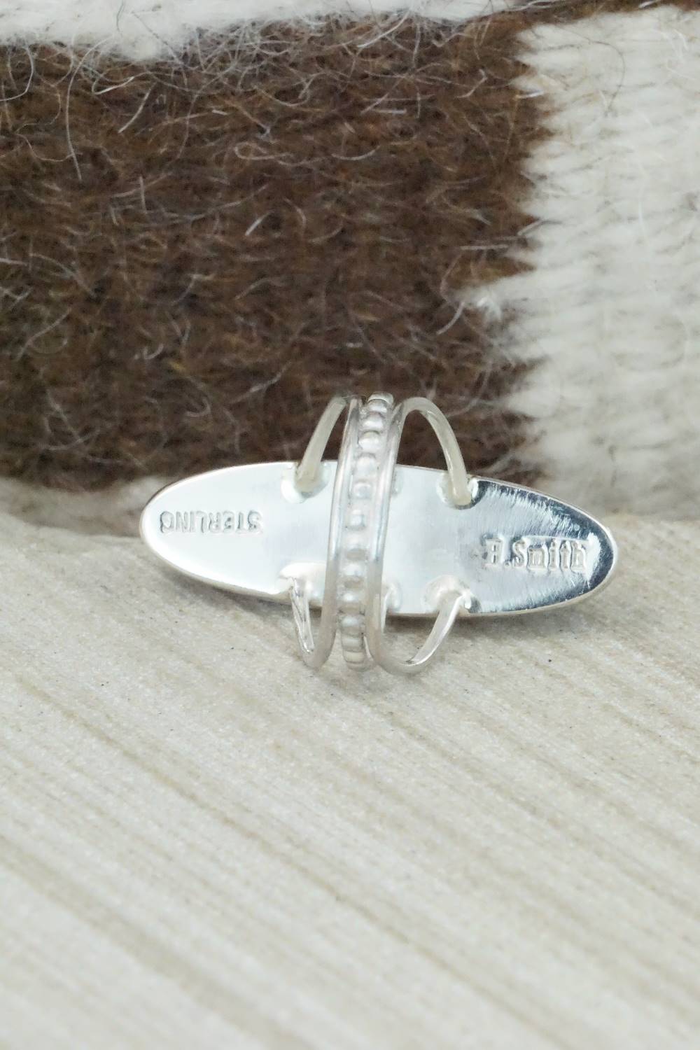 Spiny Oyster, Turquoise & Sterling Silver Ring - Harold Smith - Size 6.75