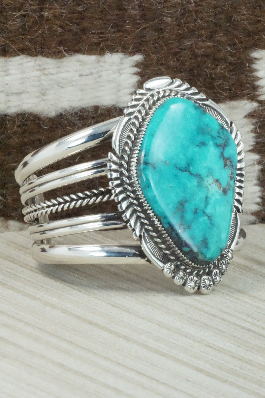 Turquoise & Sterling Silver Bracelet - Alvin Joe