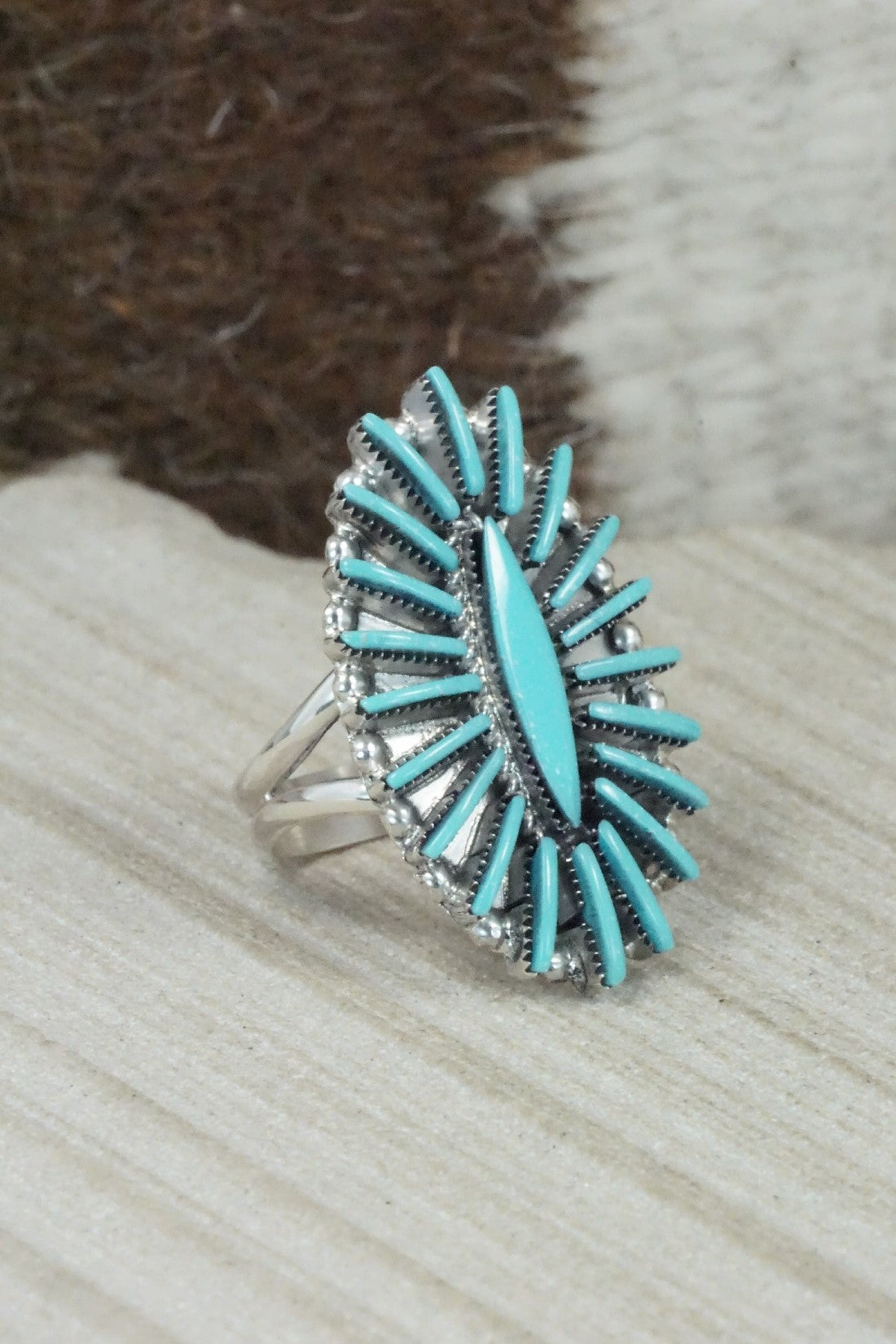 Turquoise & Sterling Silver Ring - Carla Laconsello - Size 6.25