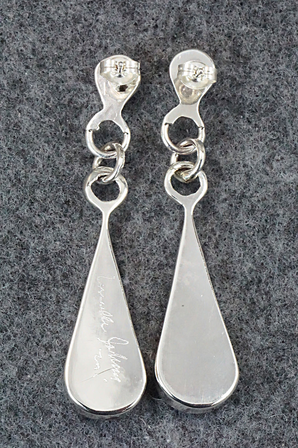 Turquoise & Sterling Silver Inlay Earrings - Lynette Johnson