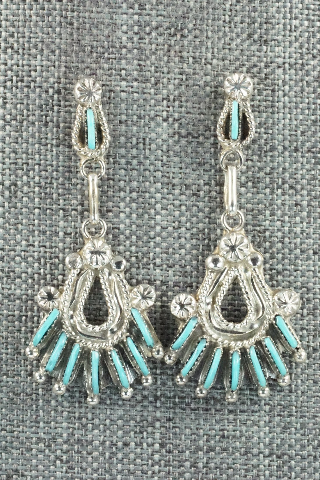 Turquoise & Sterling Silver Necklace and Earrings Set - Bernadette Wyaco