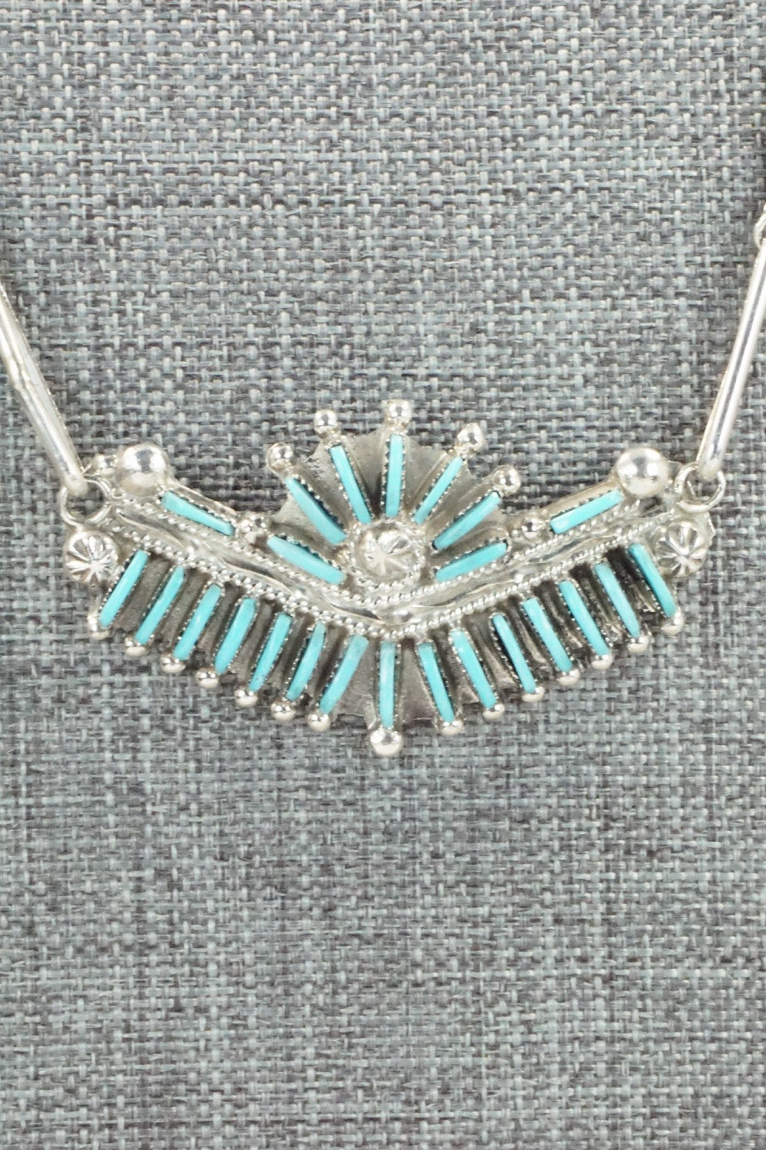 Turquoise & Sterling Silver Necklace and Earrings Set - Bernadette Wyaco