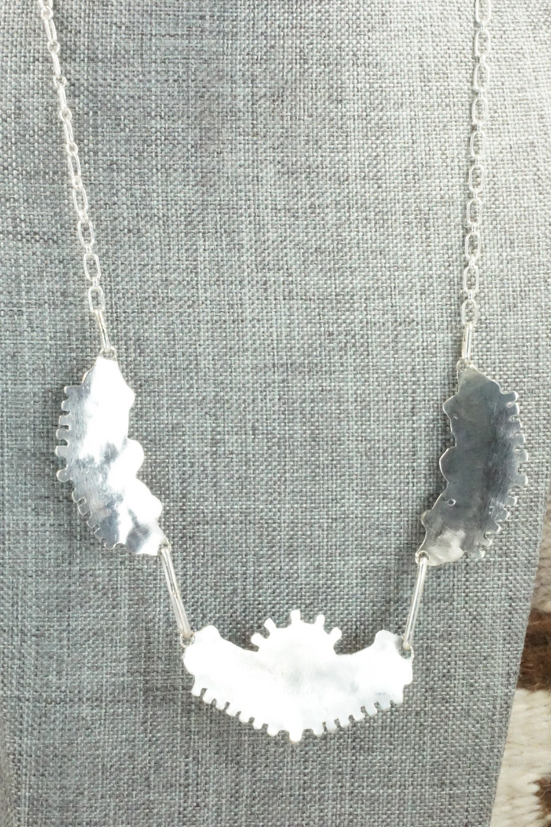 Turquoise & Sterling Silver Necklace and Earrings Set - Bernadette Wyaco