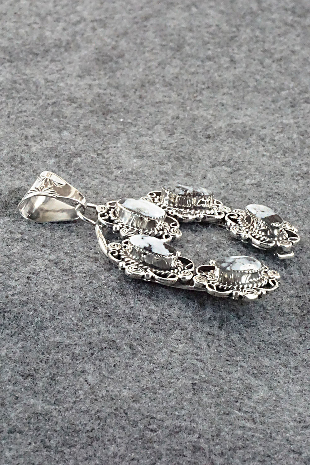 White Buffalo and Sterling Silver Naja Pendant - Calvin Belin