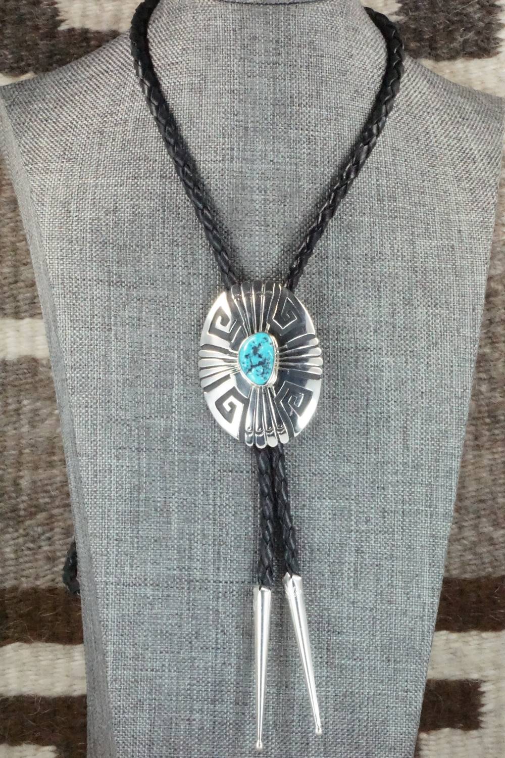 Turquoise & Sterling Silver Bolo Tie - Rosita Singer