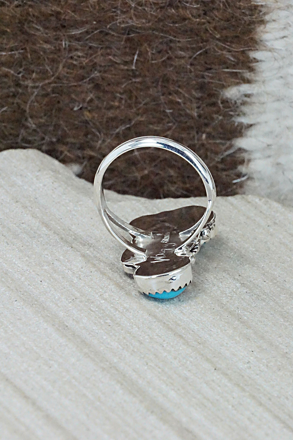 Turquoise & Sterling Silver Ring - William Begay - Size 5.5
