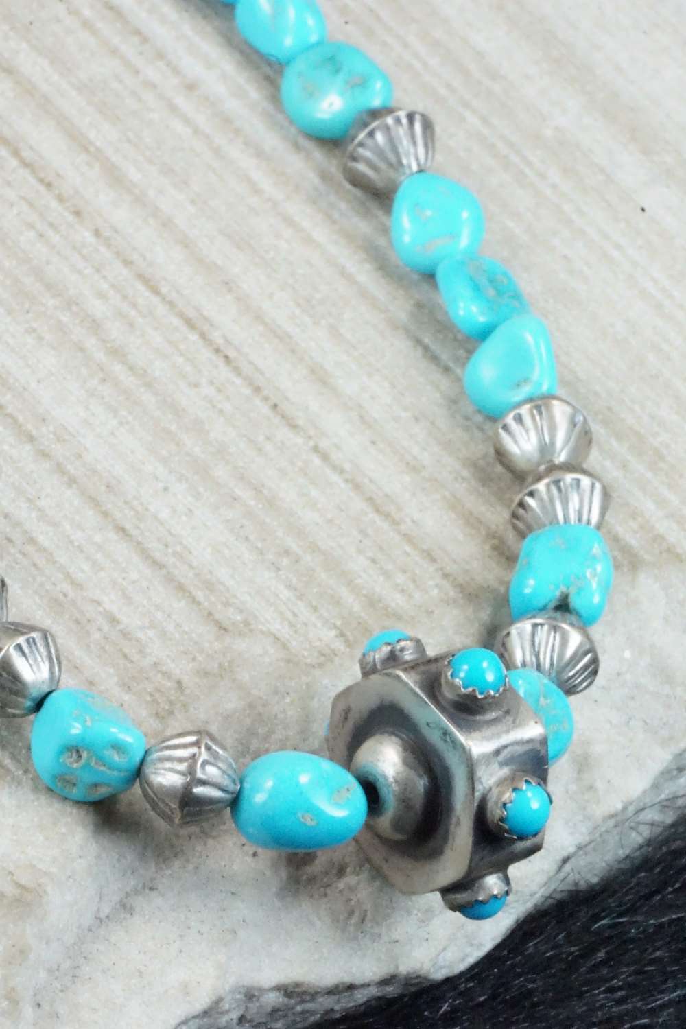 Turquoise & Sterling Silver Necklace - Navajo