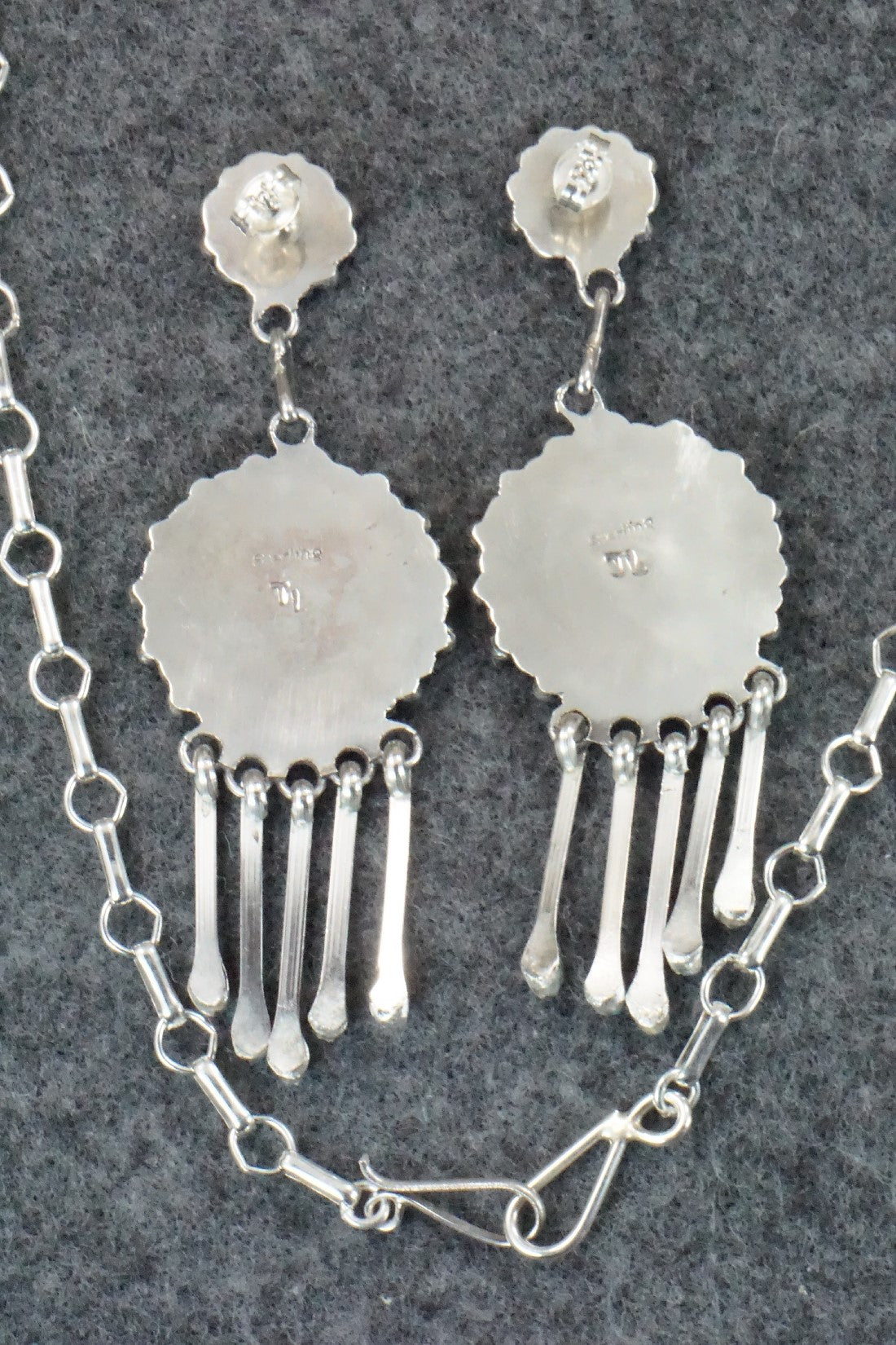 Turquoise & Sterling Silver Necklace and Earrings Set - Tricia Leekity