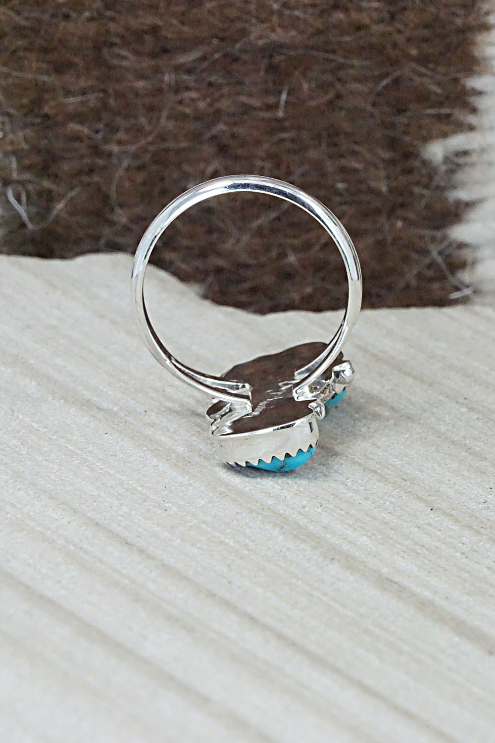Turquoise & Sterling Silver Ring - William Begay - Size 9