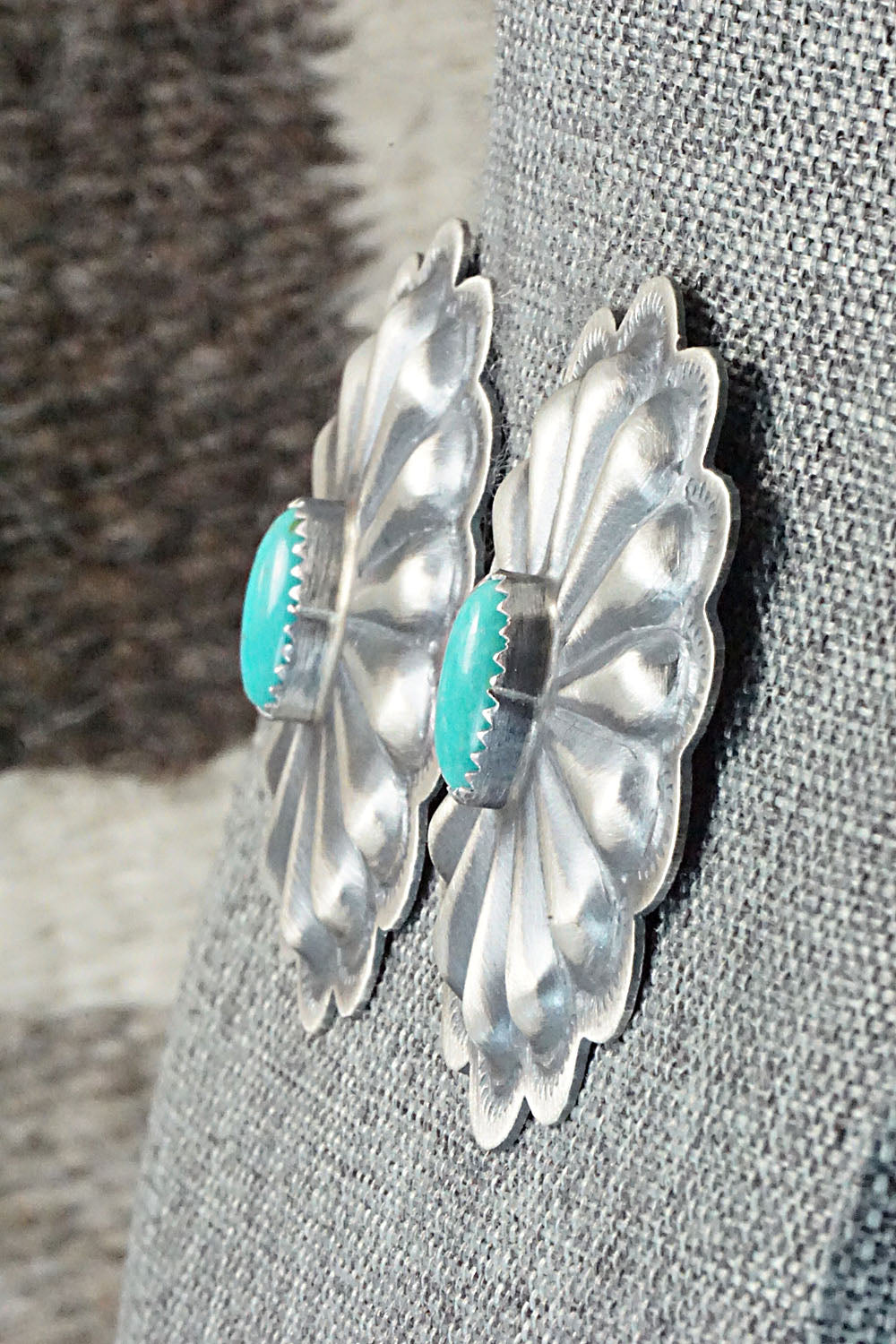 Turquoise & Sterling Silver Earrings - Dale Morgan