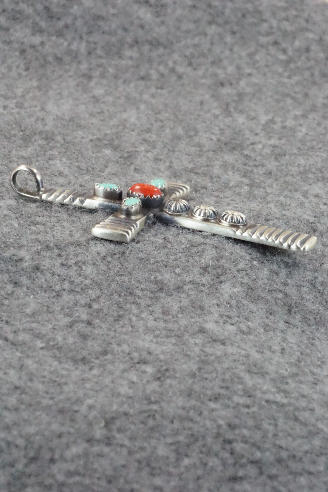 Turquoise, Spiny Oyster & Sterling Silver Pendant - Savanna Morgan