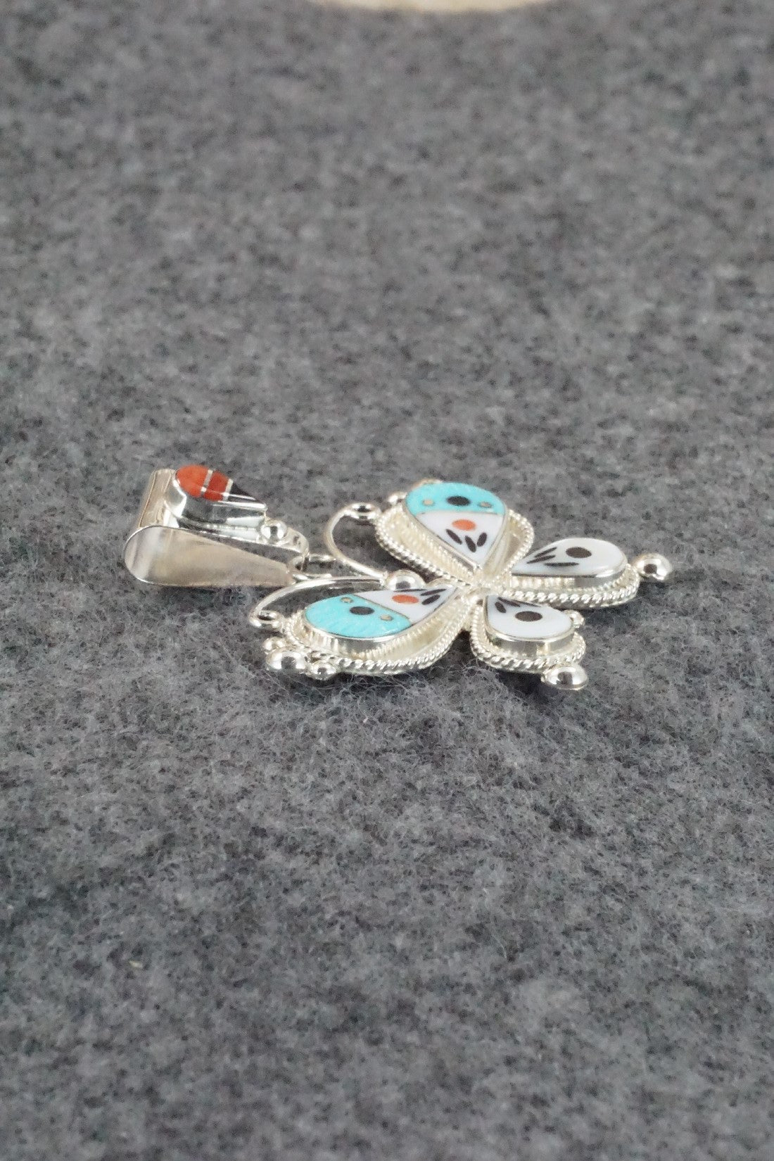Multi Stone and Sterling Silver Pendant - Lyndon Ahiyite