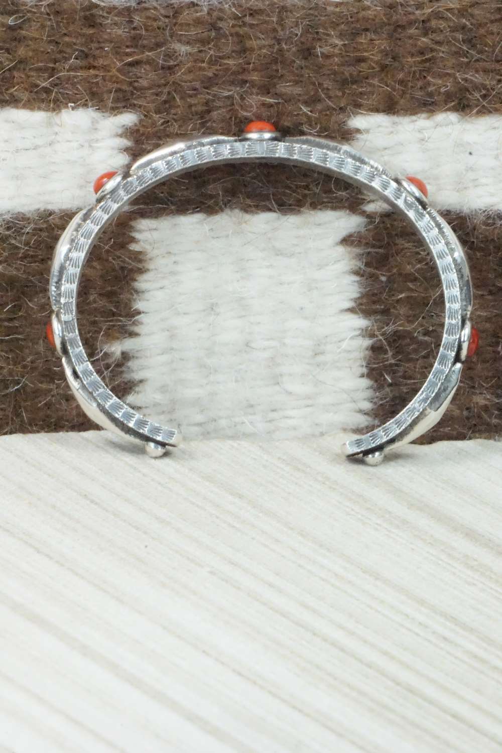 Coral & Sterling Silver Bracelet - Ernest Rangel