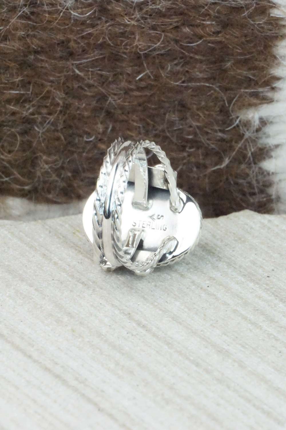 Turquoise & Sterling Silver Ring - Samuel Yellowhair - Size 5.5