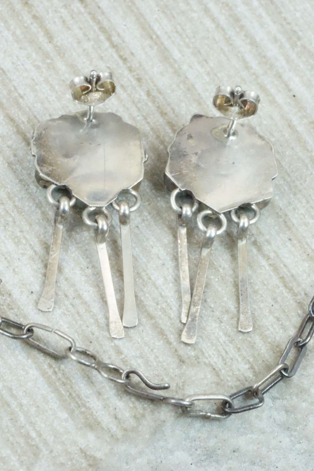 Turquoise & Sterling Silver Necklace and Earrings Set - Zuni