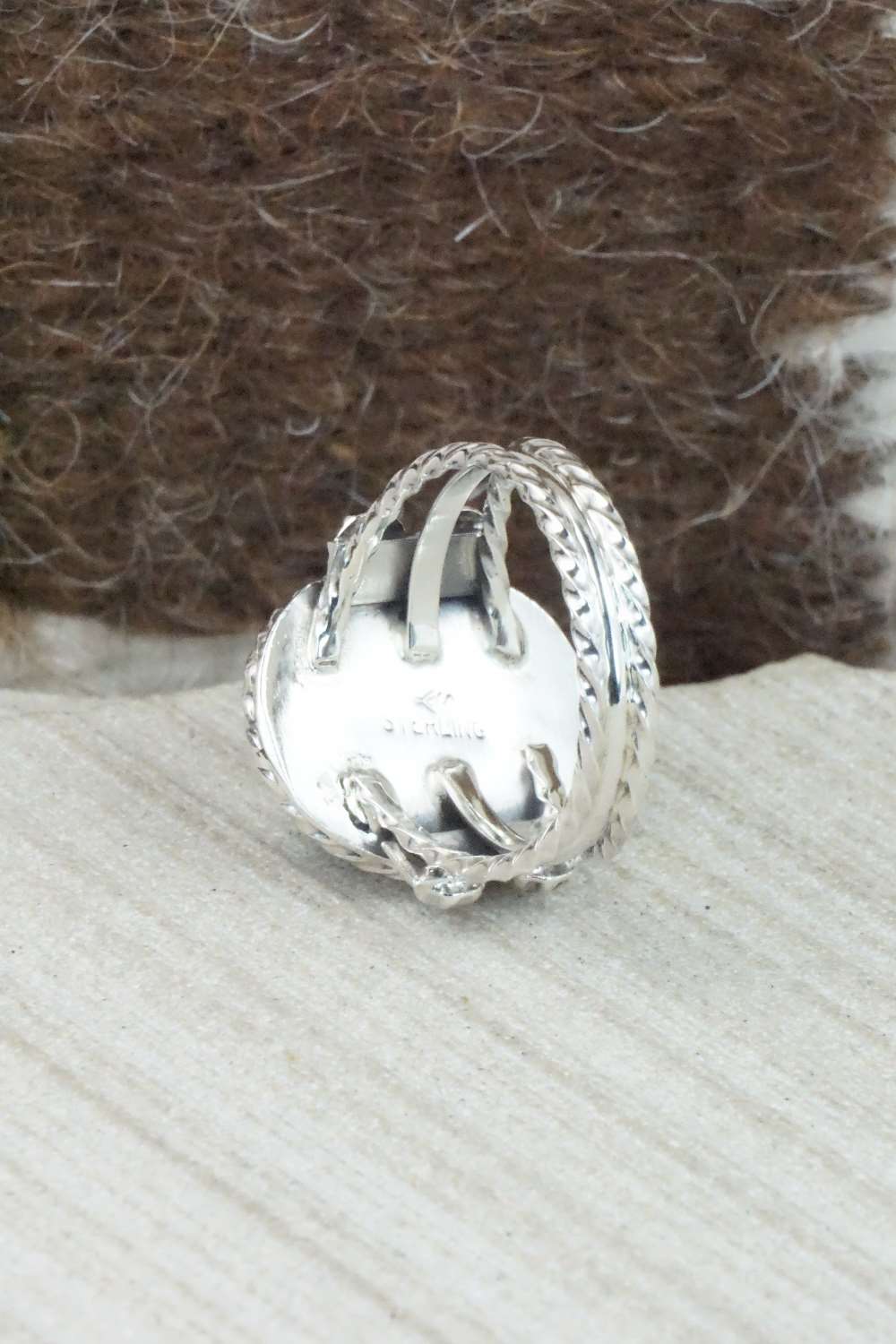 Turquoise & Sterling Silver Ring - Samuel Yellowhair - Size 6.75