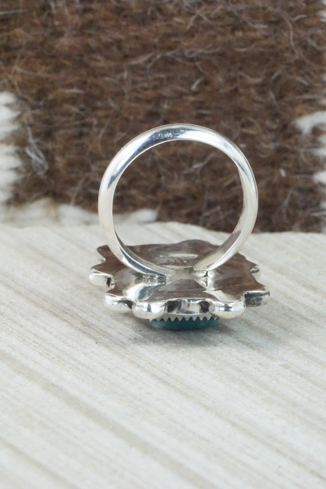 Turquoise & Sterling Silver Ring - Donavan Nez - Size 9