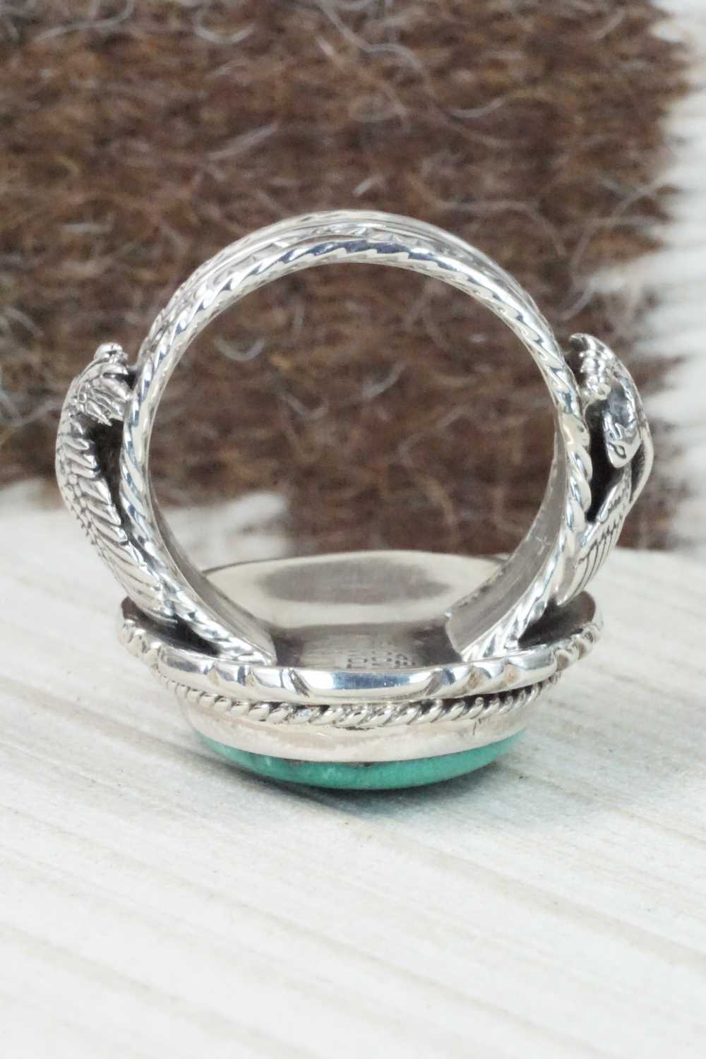 Turquoise and Sterling Silver Ring - Tommy Moore - Size 12.5