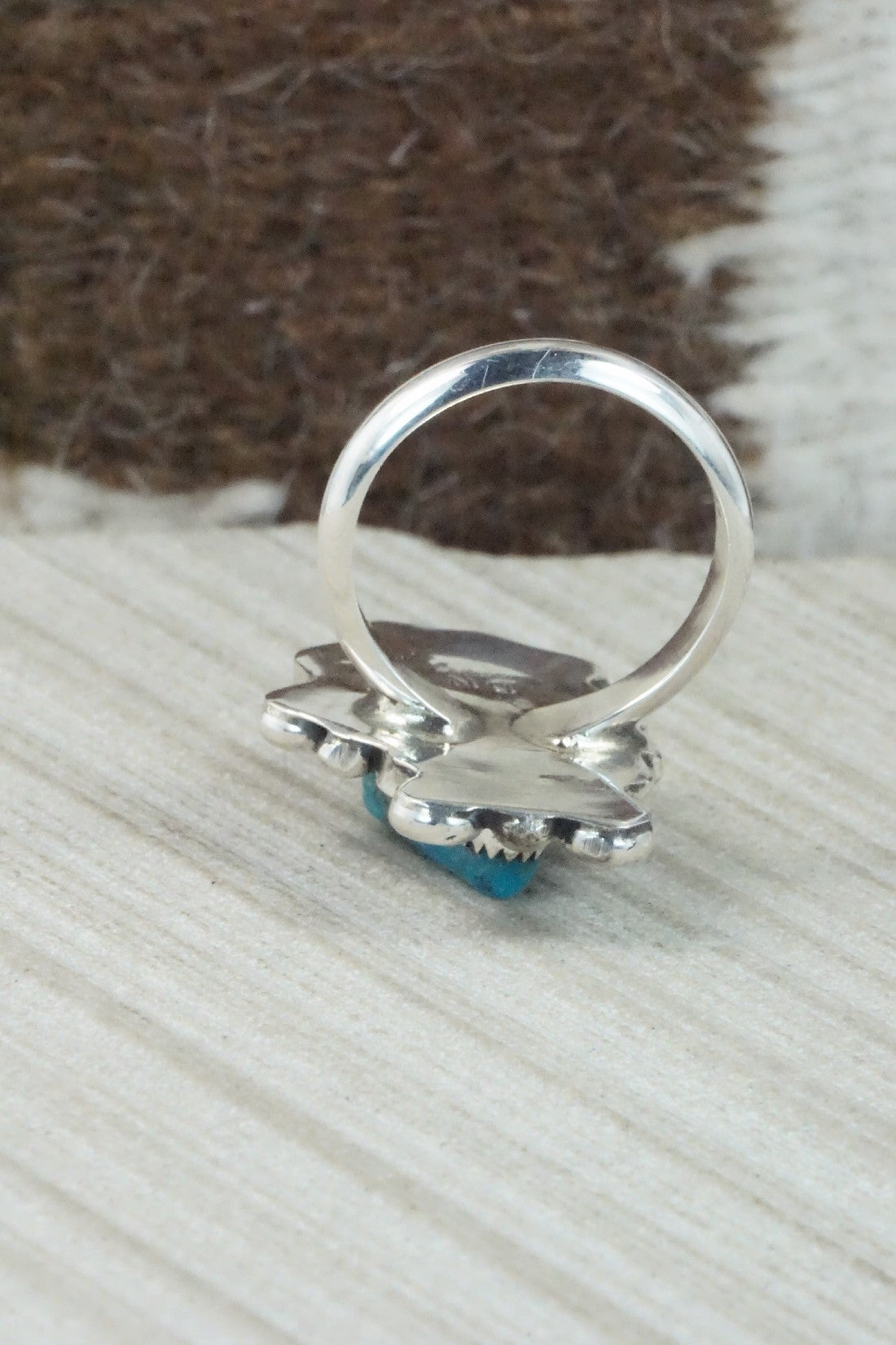 Turquoise & Sterling Silver Ring - Donavan Nez - Size 9