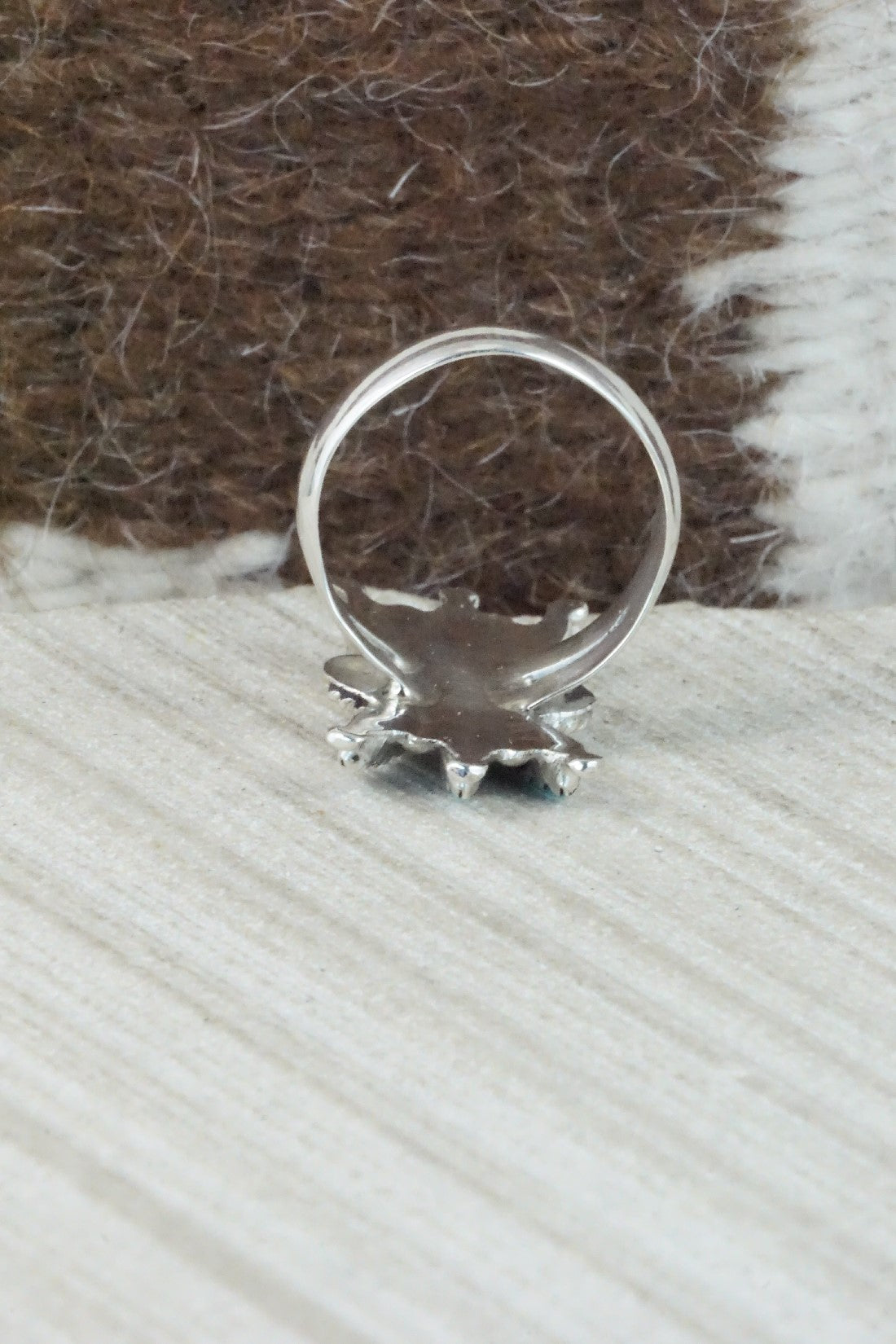 Turquoise & Sterling Silver Ring - Jack Etsate - Size 7.25