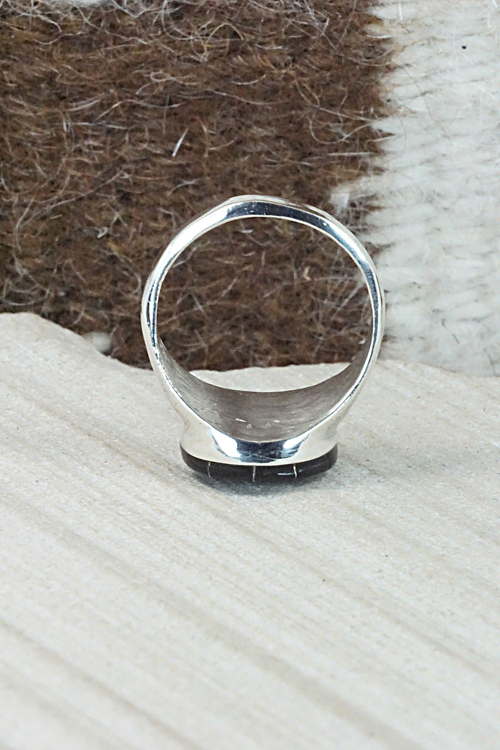 Onyx & Sterling Silver Ring - Johnson Laweka - Size 9.5