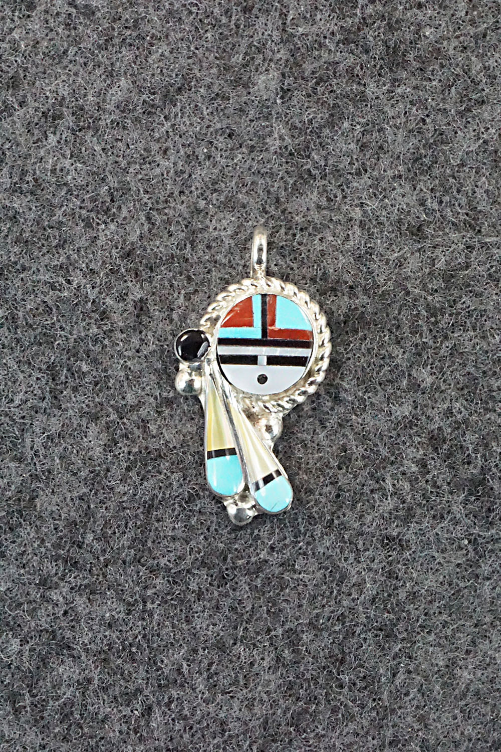 Multi Stone and Sterling Silver Pendant - Geraldine Lonjose