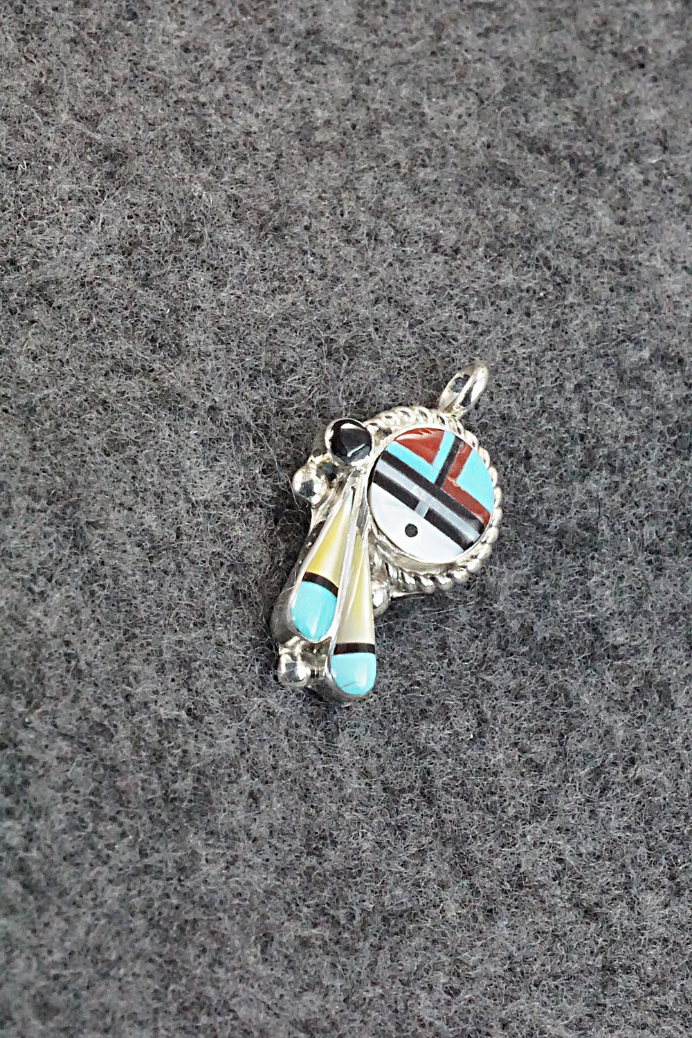 Multi Stone and Sterling Silver Pendant - Geraldine Lonjose
