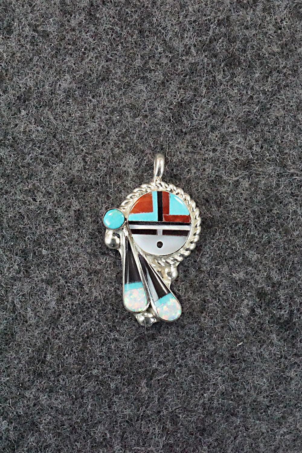 Multi Stone and Sterling Silver Pendant - Geraldine Lonjose