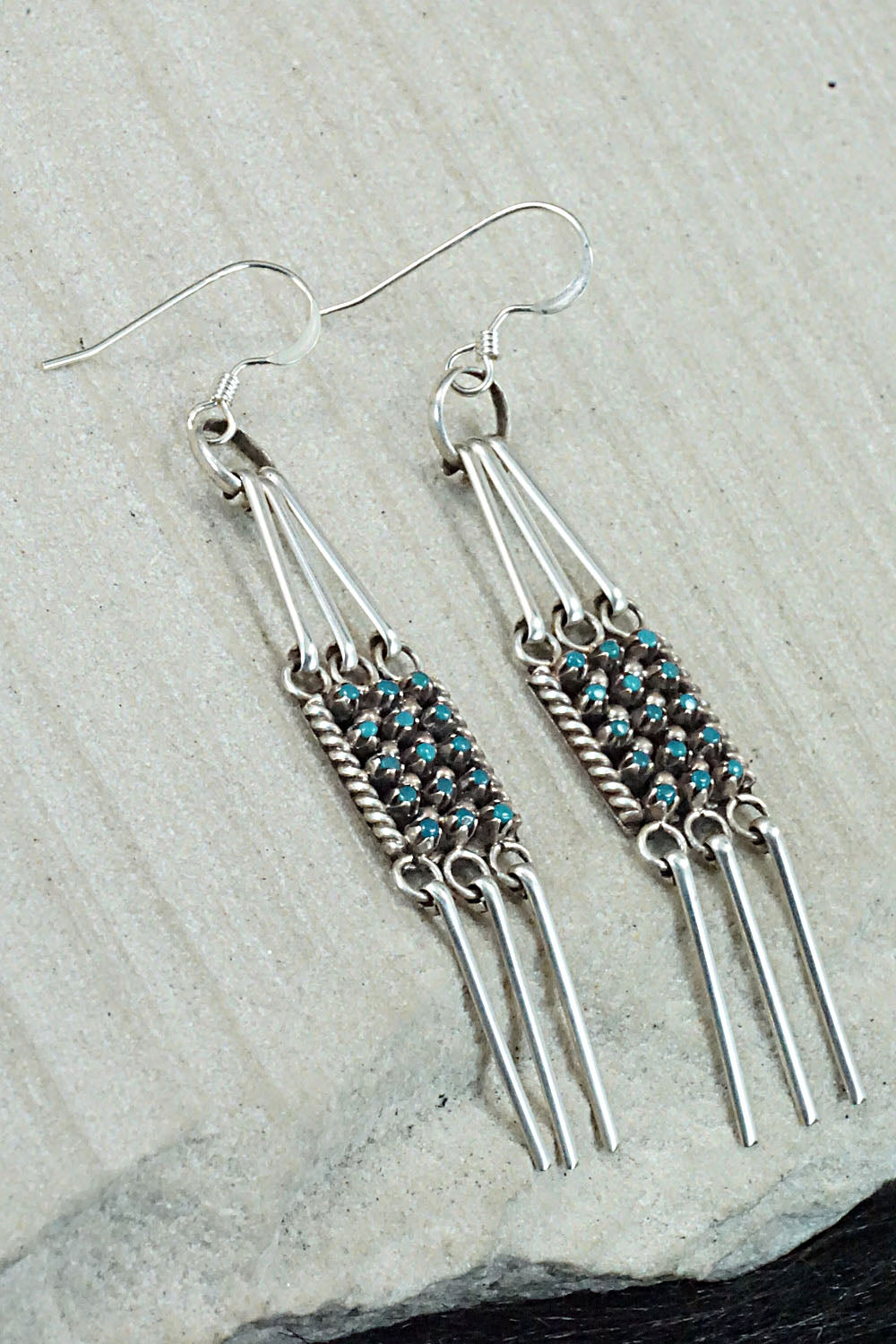 Turquoise & Sterling Silver Earrings - Justin Amesoli