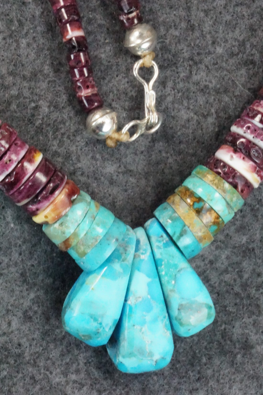 Turquoise & Spiny Oyster Necklace - Joe Garcia