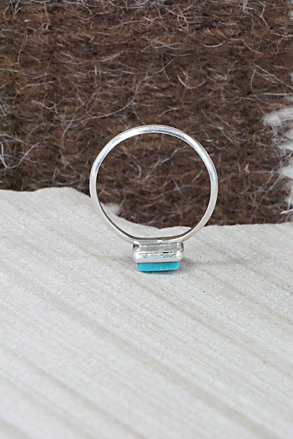 Turquoise & Sterling Silver Ring - Janelle Shebola - Size 4.25