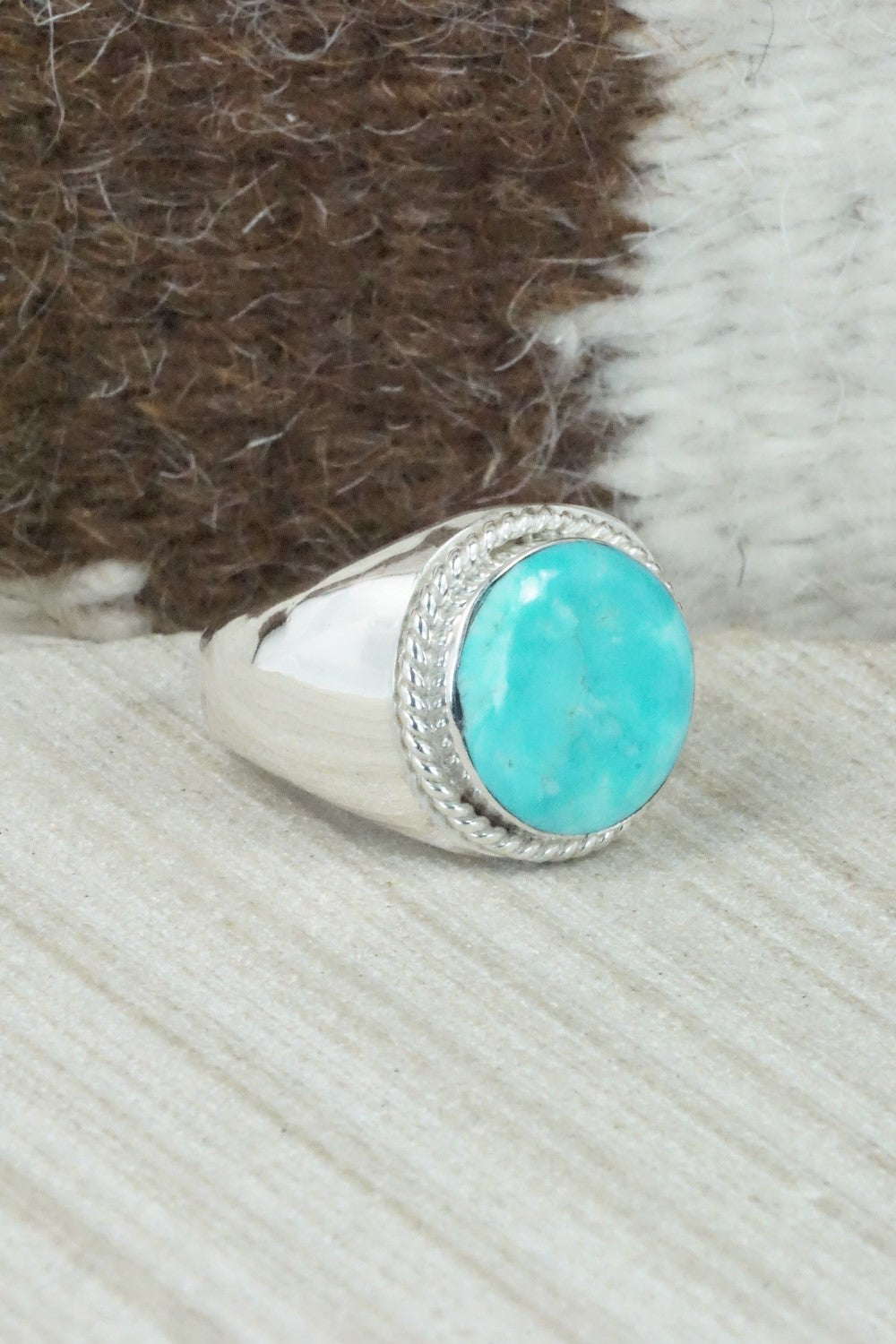 Turquoise & Sterling Silver Ring - Arlen Quetawki Jr. - Size 10