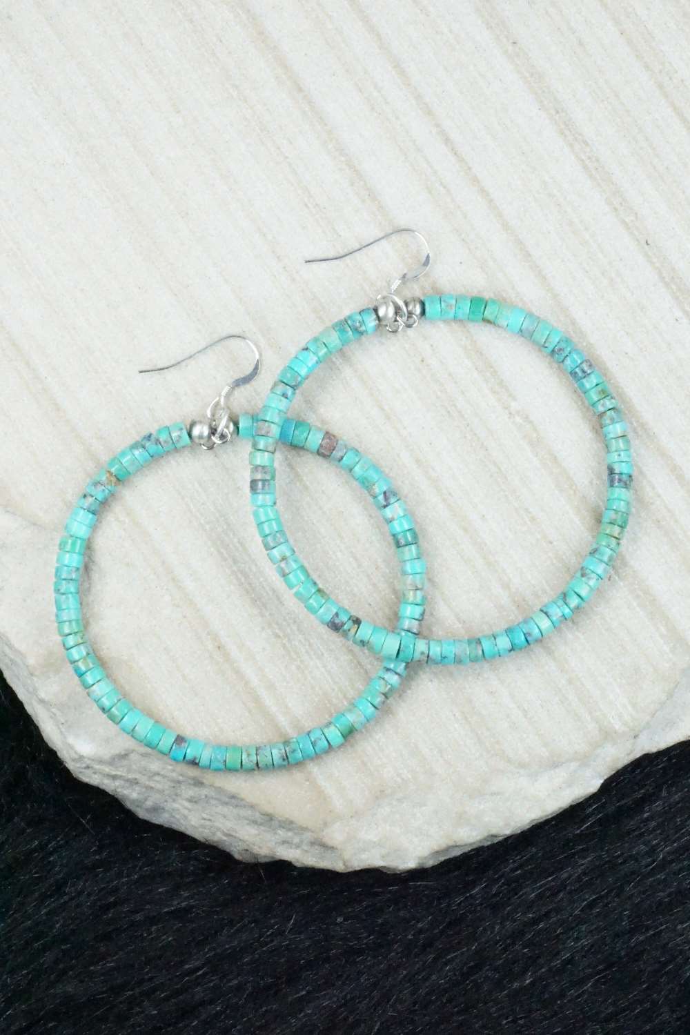 Turquoise & Sterling Silver Earrings - Doreen Jake