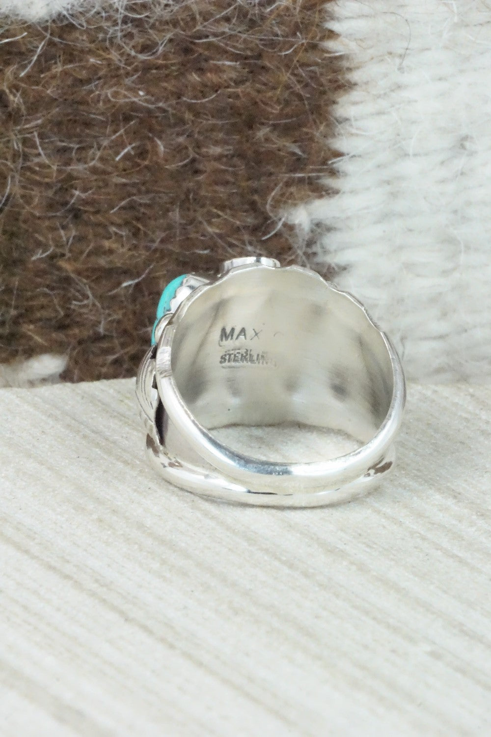 Turquoise & Sterling Silver Ring - Max Calladitto - Size 10